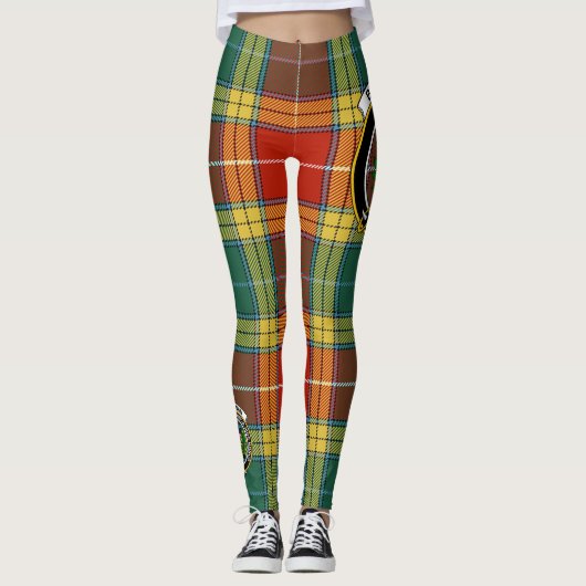 Scotstee Clan Buchanan Old Sett Crest Tartan Vrouw Leggings (Voorkant)