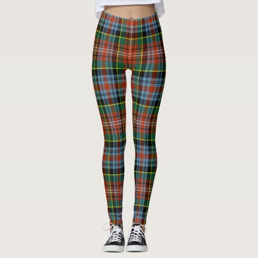 Scotstee Clan Caledonia Tartan Vrouwen Leggings (Voorkant)