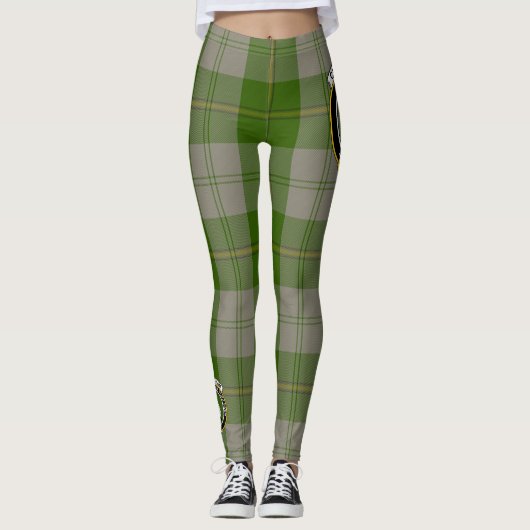 Scotstee Clan Cunningham Dress Green Dancers Crest Leggings (Voorkant)