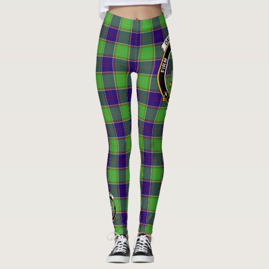 Scotstee Clan Dalrymple Crest Tartan Vrouwen Legge Leggings (Voorkant)