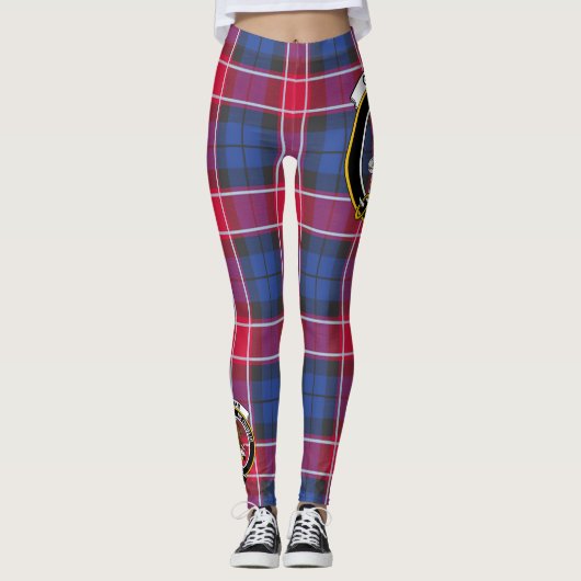 Scotstee Clan Graham of Menteith Pink Crest Tartan Leggings (Voorkant)