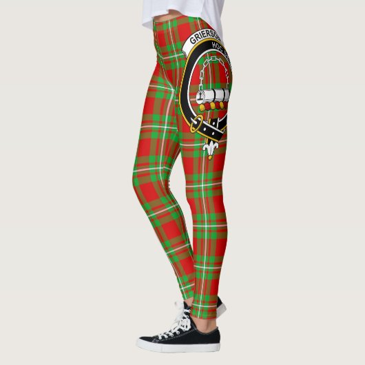 Scotstee Clan Grierson Crest Tartan Vrouwen Leggin Leggings (Links)