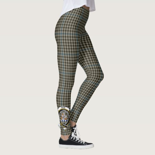 Scotstee Clan Haig Grey Crest Tartan Vrouwen Legge Leggings (Rechts)