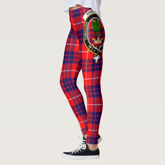 Scotstee Clan Hamilton Crest Tartan Vrouwen Leggin Leggings (Links)