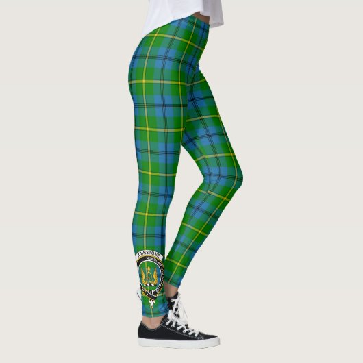 Scotstee Clan Johnston Crest Tartan Women Leggings (Rechts)