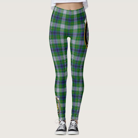 Scotstee Clan Johnston Dress Crest Tartan Vrouwen Leggings (Voorkant)