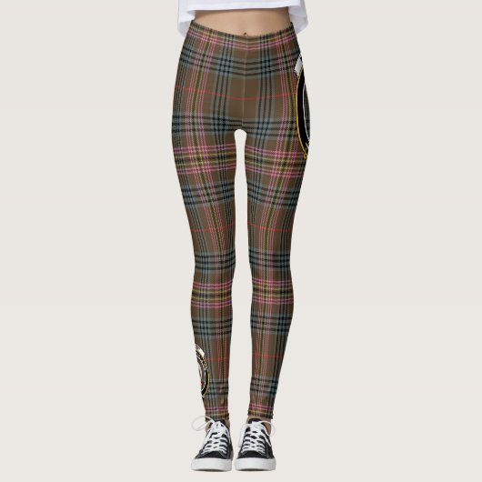 Scotstee Clan Kennedy Weathered Crest Tartan Vrouw Leggings (Voorkant)