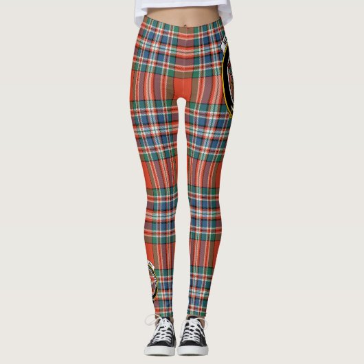 Scotstee Clan MacFarlane Ancient Crest Tartan Wome Leggings (Voorkant)