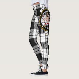 Scotstee Clan MacFarlane Black & White Crest Tarta Leggings