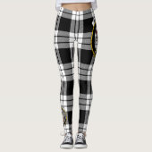 Scotstee Clan MacFarlane Black & White Crest Tarta Leggings (Voorkant)