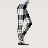 Scotstee Clan MacFarlane Black & White Crest Tarta Leggings (Rechts)