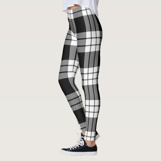 Scotstee Clan MacFarlane Black & White Tartan Wome Leggings (Links)