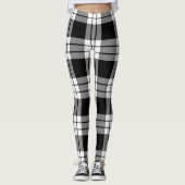 Scotstee Clan MacFarlane Black & White Tartan Wome Leggings (Voorkant)