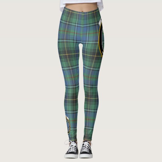 Scotstee Clan MacInnes Ancient Crest Tartan Vrouwe Leggings (Voorkant)