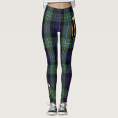 Scotstee Clan MacKenzie Modern Blue Crest Tartan Leggings (Voorkant)