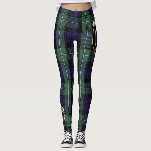 Scotstee Clan MacKenzie Modern Blue Crest Tartan Leggings (Voorkant)