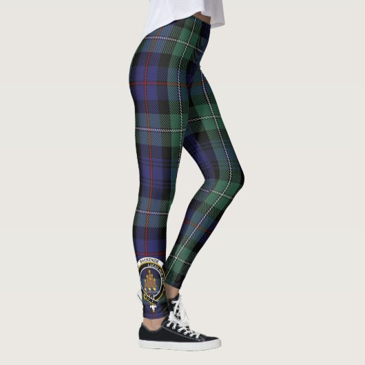 Scotstee Clan MacKenzie Modern Blue Crest Tartan Leggings (Rechts)