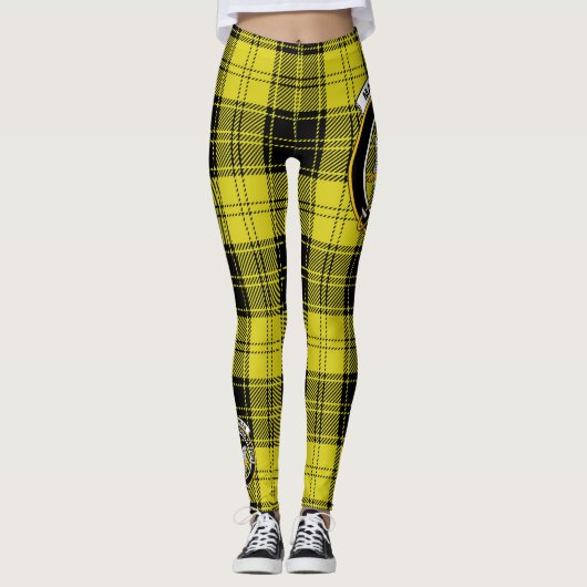 Scotstee Clan MacLachlan Gele Crest Tartan Vrouwen Leggings (Voorkant)