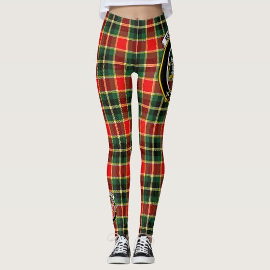 Scotstee Clan MacLachlan jaagend Modern Crest Tart Leggings (Voorkant)