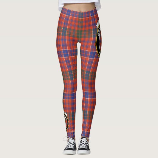 Scotstee Clan MacRae Ancient Crest Tartan Vrouwen Leggings (Voorkant)