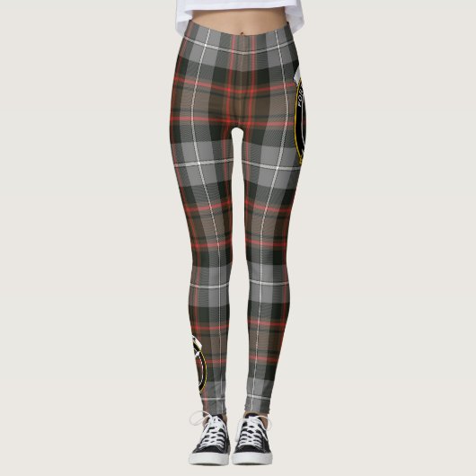 Scotstee Clan MacRae Hunting Weathered Crest Tarta Leggings (Voorkant)