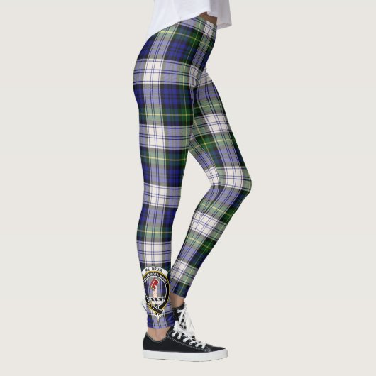 Scotstee Clan Meldrum Gordon Dress Crest Tartan Leggings (Rechts)