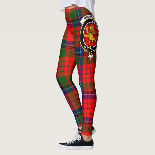 Scotstee Clan Nicolson Crest Tartan Dames Leggings (Links)