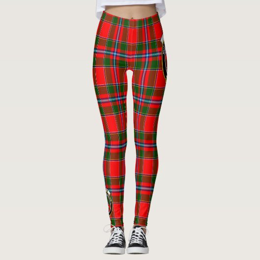 Scotstee Clan Paterson Red Crest Tartan Vrouwen Leggings (Voorkant)