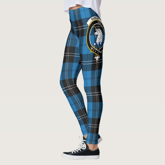Scotstee Clan Ramsay Blauwe Oude Crest Tartan Leggings (Links)
