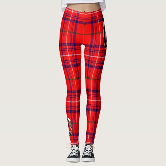 Scotstee Clan Roos Crest Tartan Vrouwelijke Leggin Leggings (Voorkant)