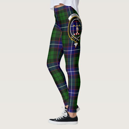 Scotstee Clan Russell Crest Tartan Vrouwen Legging (Links)
