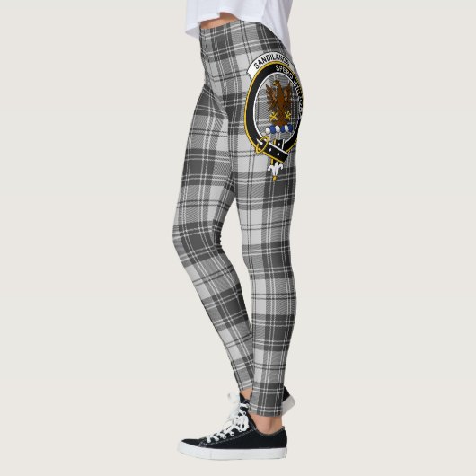 Scotstee Clan Sandilands Grey Crest Tartan Vrouwen Leggings (Links)