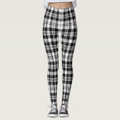 Scotstee Clan Scott Black White Modern Tartan Leggings (Voorkant)
