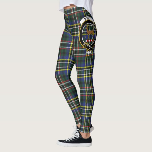 Scotstee Clan Scott Green Modern Crest Tartan Leggings (Links)