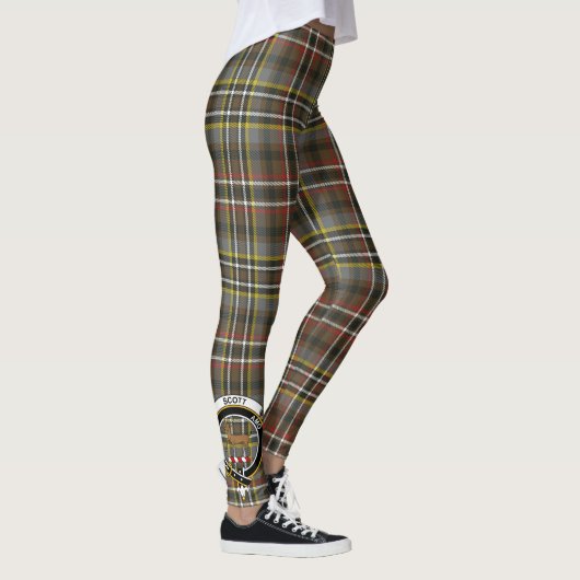 Scotstee Clan Scott Green Weathered Crest Tartan Leggings (Rechts)