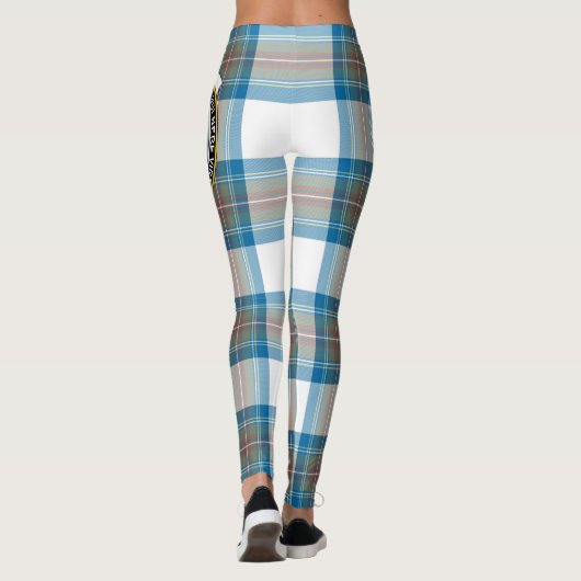 Scotstee Clan Stewart Muted Blue Crest Tartan Wome Leggings (Achterkant)
