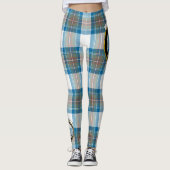 Scotstee Clan Stewart Muted Blue Crest Tartan Wome Leggings (Voorkant)