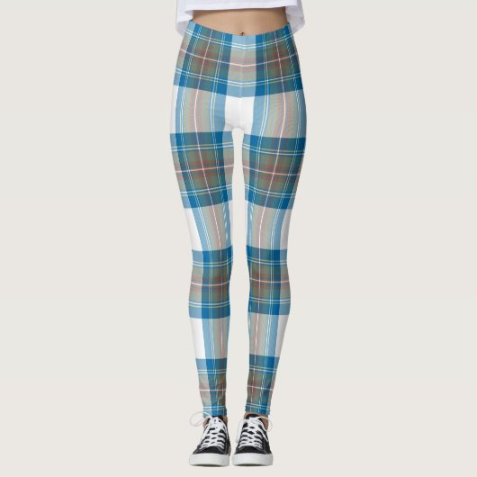 Scotstee Clan Stewart Muted Blue Tartan Vrouwen Leggings (Voorkant)