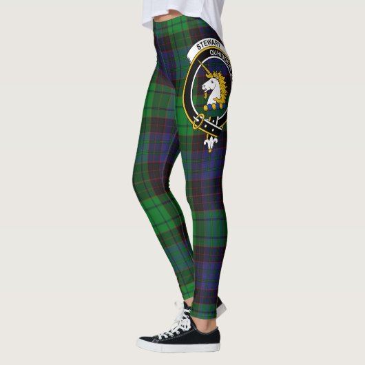 Scotstee Clan Stewart Old Modern Crest Tartan Leggings (Links)