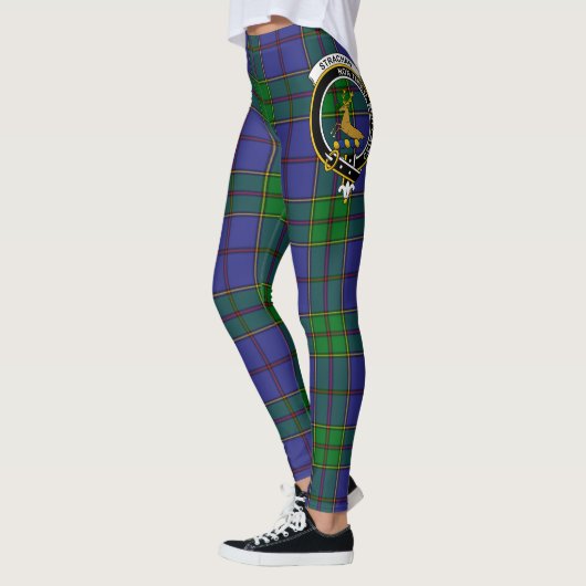 Scotstee Clan Strachan Crest Tartan Vrouwen Leggin Leggings (Links)