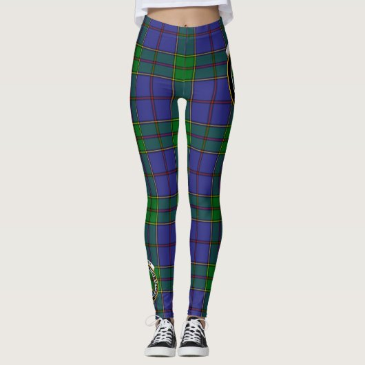 Scotstee Clan Strachan Crest Tartan Vrouwen Leggin Leggings (Voorkant)