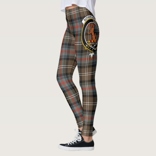 Scotstee Clan Sutherland Weathered Crest Tartan Leggings (Links)