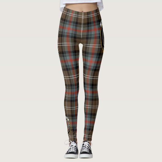 Scotstee Clan Sutherland Weathered Crest Tartan Leggings (Voorkant)