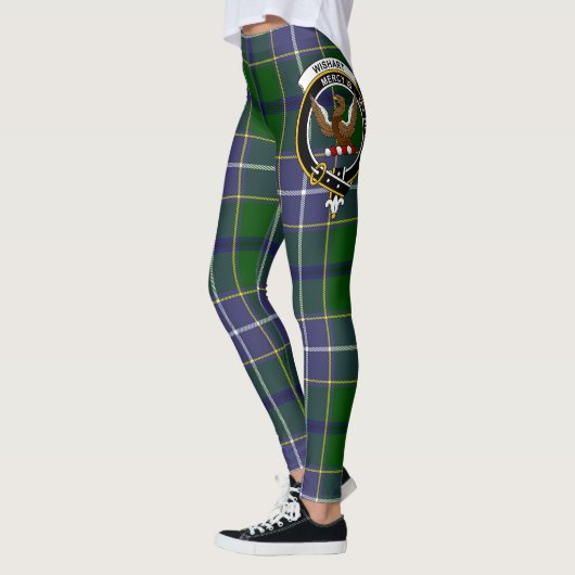 Scotstee Clan Wishart Hunting Crest Tartan Women L Leggings (Links)