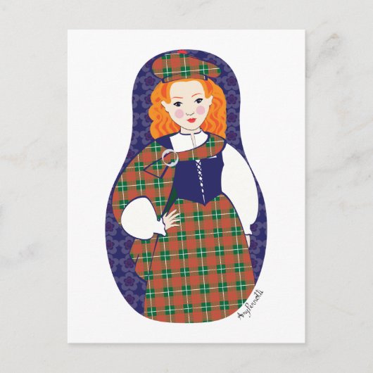 Scotswoman Matryoshka-Briefkaart Briefkaart (Voorkant)
