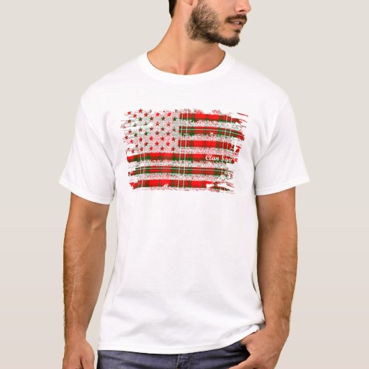 Scott achternaam American Flag Scottish Clan Tarta T-shirt (Voorkant)