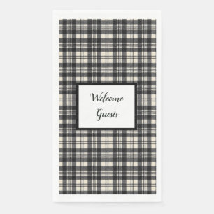 Scott Black en White Modern Scottish Clan Tartan Servet
