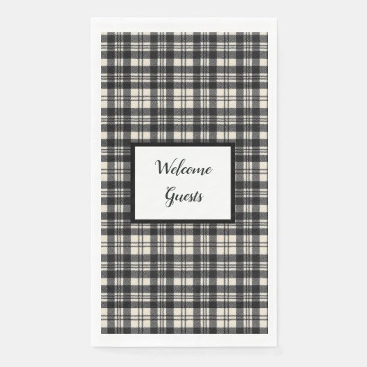 Scott Black en White Modern Scottish Clan Tartan Servet (Voorkant)