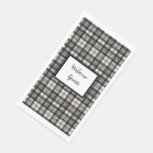 Scott Black en White Modern Scottish Clan Tartan Servet (Hoek)
