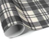Scott Black en White Modern Scottish Tartan Cadeaupapier (Rol Hoek)
